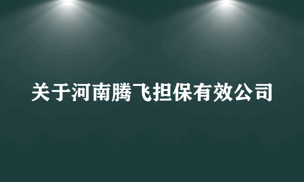 关于河南腾飞担保有效公司