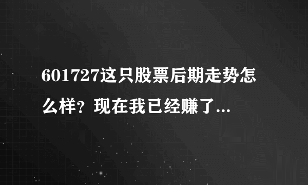 601727这只股票后期走势怎么样？现在我已经赚了2.6%了。