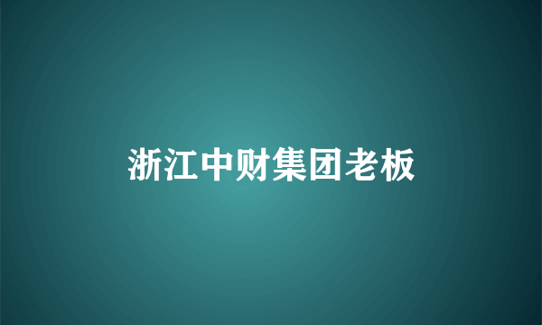 浙江中财集团老板