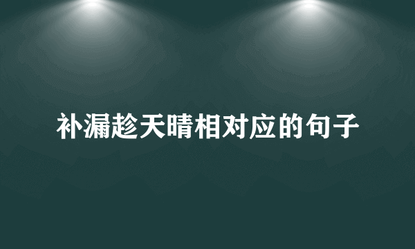 补漏趁天晴相对应的句子