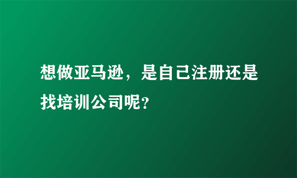 想做亚马逊，是自己注册还是找培训公司呢？
