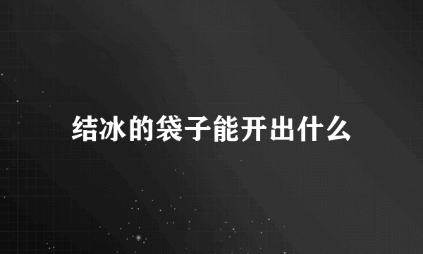 结冰的袋子能开出什么