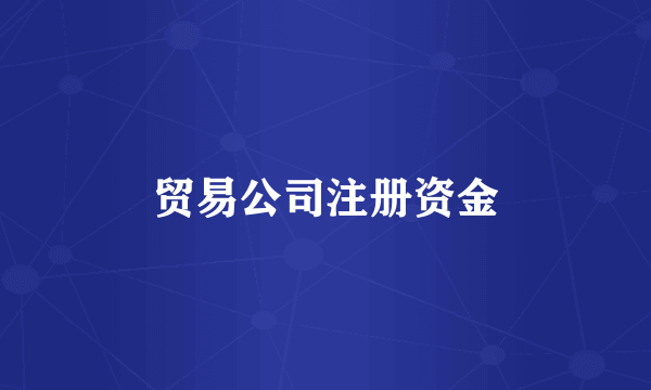 贸易公司注册资金