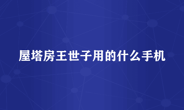 屋塔房王世子用的什么手机