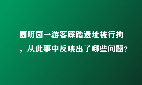 圆明园一游客踩踏遗址被行拘，从此事中反映出了哪些问题？