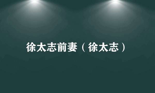 徐太志前妻（徐太志）