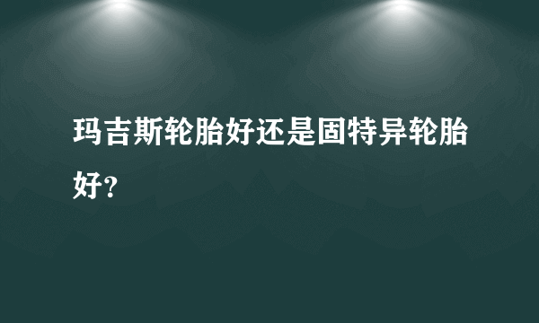 玛吉斯轮胎好还是固特异轮胎好？