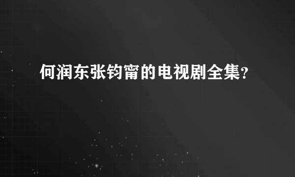 何润东张钧甯的电视剧全集？
