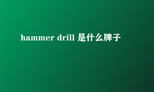 hammer drill 是什么牌子
