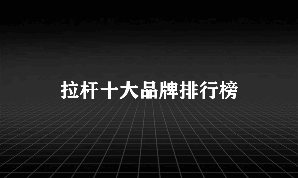 拉杆十大品牌排行榜