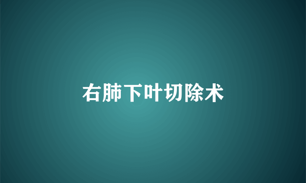 右肺下叶切除术