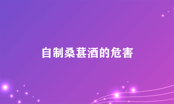 自制桑葚酒的危害