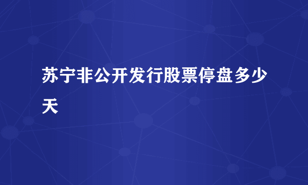 苏宁非公开发行股票停盘多少天