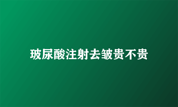 玻尿酸注射去皱贵不贵