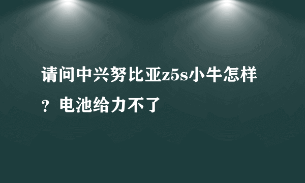 请问中兴努比亚z5s小牛怎样？电池给力不了