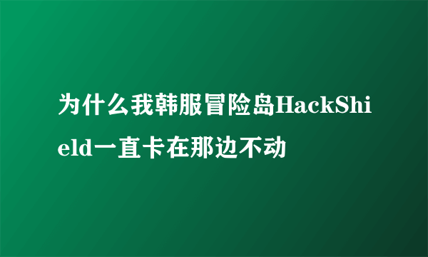 为什么我韩服冒险岛HackShield一直卡在那边不动
