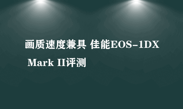 画质速度兼具 佳能EOS-1DX Mark II评测