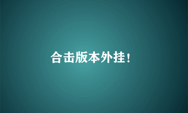 合击版本外挂！