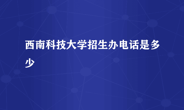 西南科技大学招生办电话是多少