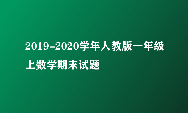 2019-2020学年人教版一年级上数学期末试题