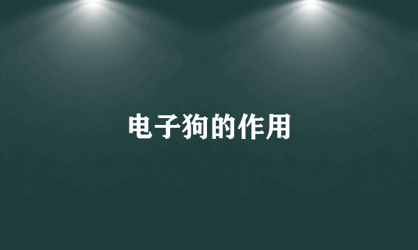 电子狗的作用
