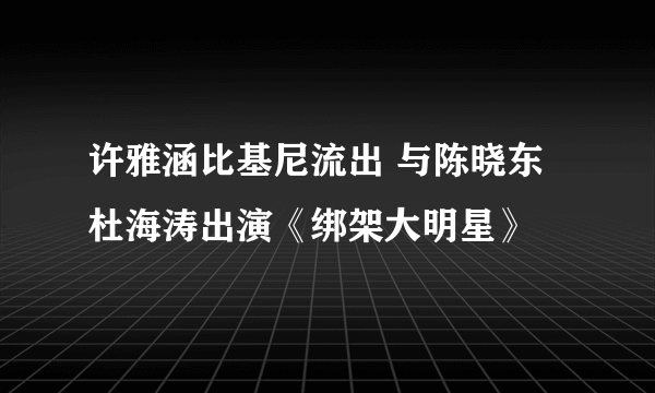 许雅涵比基尼流出 与陈晓东杜海涛出演《绑架大明星》