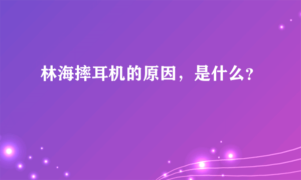 林海摔耳机的原因，是什么？