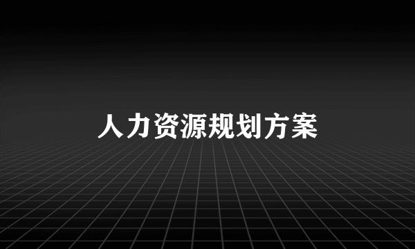 人力资源规划方案