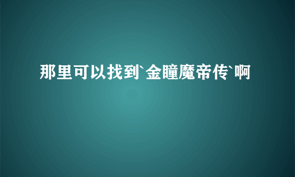 那里可以找到`金瞳魔帝传`啊