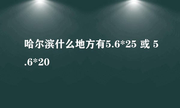 哈尔滨什么地方有5.6*25 或 5.6*20