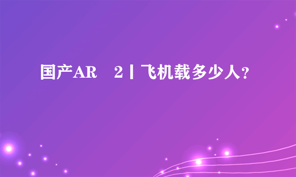 国产AR乚2丨飞机载多少人？