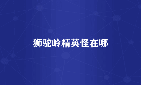 狮驼岭精英怪在哪