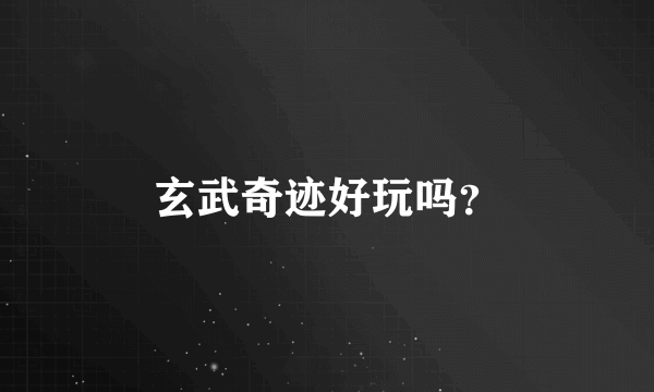 玄武奇迹好玩吗？