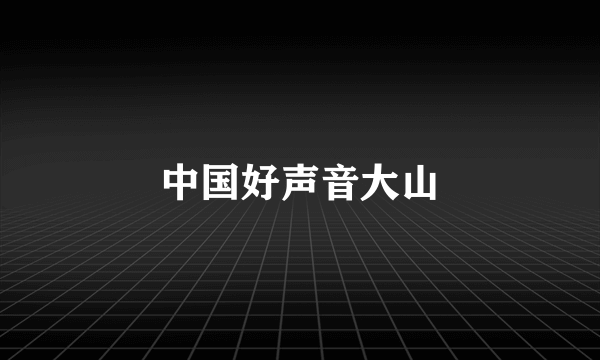 中国好声音大山
