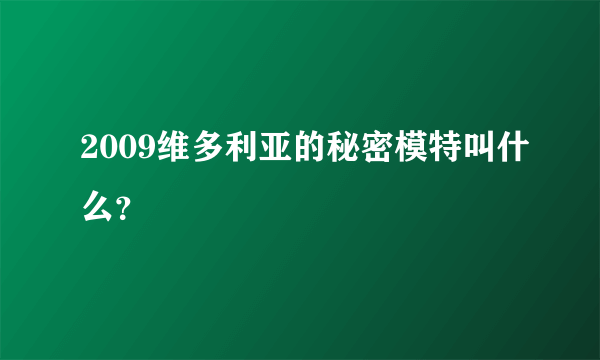 2009维多利亚的秘密模特叫什么？