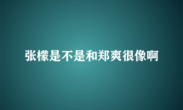 张檬是不是和郑爽很像啊
