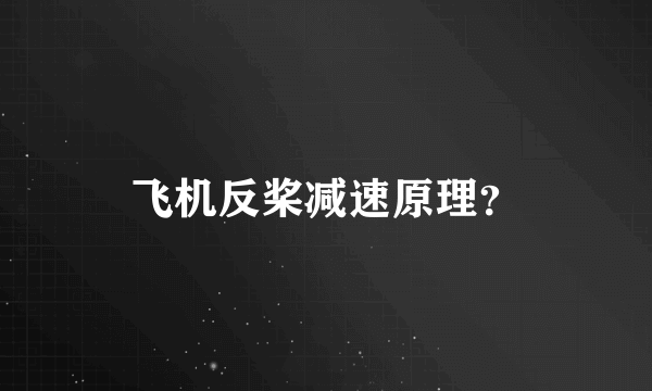 飞机反桨减速原理？