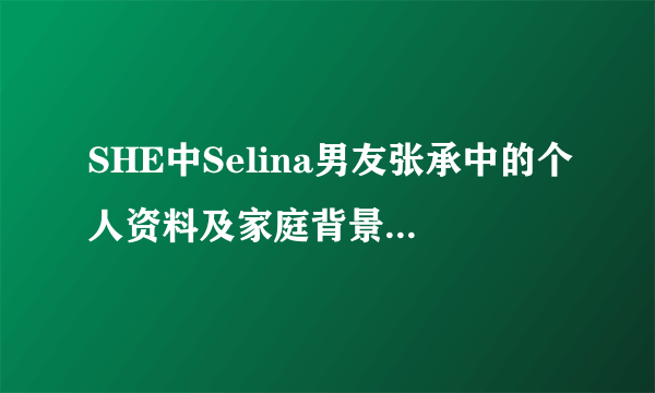 SHE中Selina男友张承中的个人资料及家庭背景谁有啊？发下