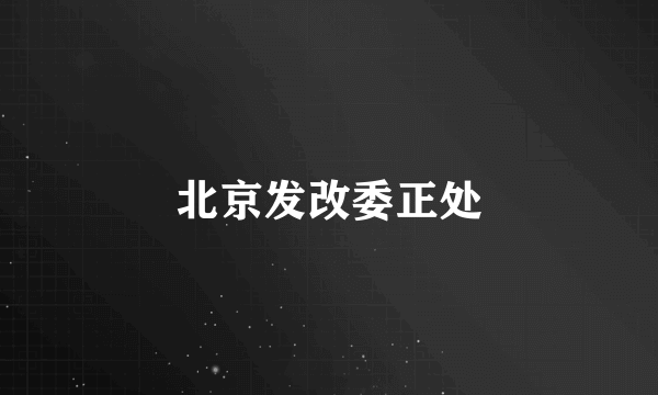 北京发改委正处