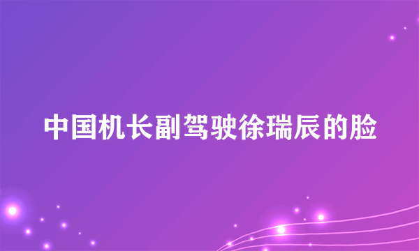 中国机长副驾驶徐瑞辰的脸