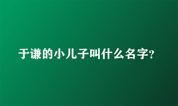 于谦的小儿子叫什么名字？
