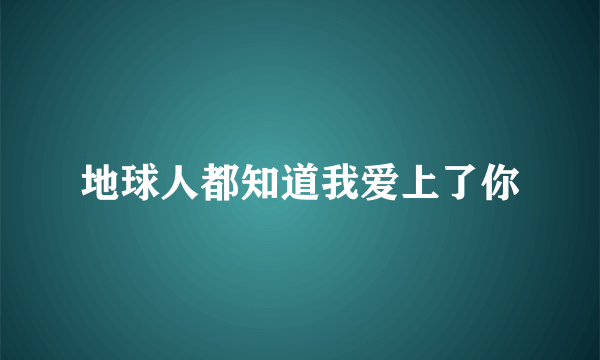 地球人都知道我爱上了你
