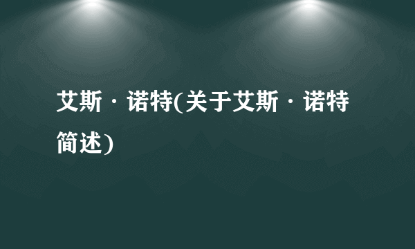 艾斯·诺特(关于艾斯·诺特简述)