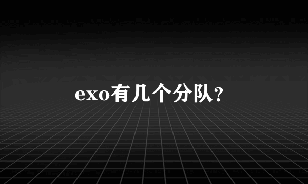 exo有几个分队？