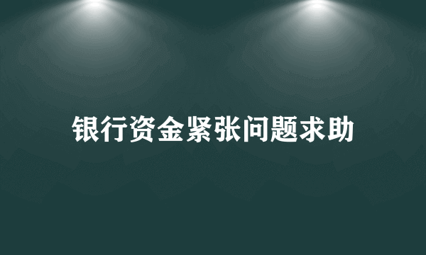 银行资金紧张问题求助