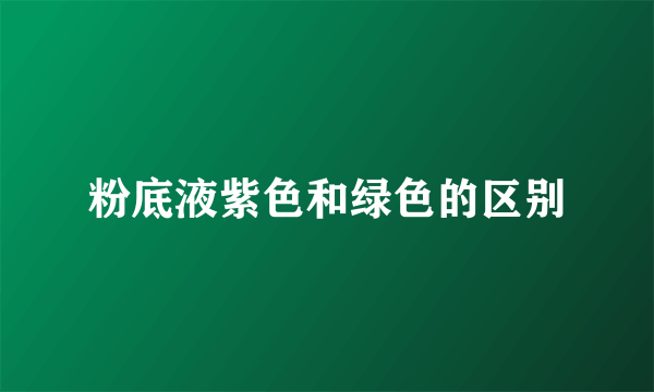 粉底液紫色和绿色的区别