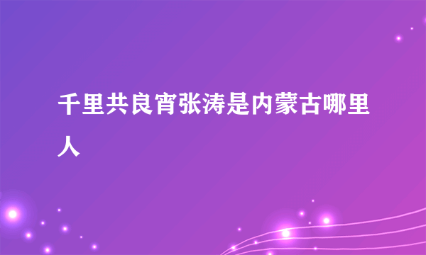 千里共良宵张涛是内蒙古哪里人