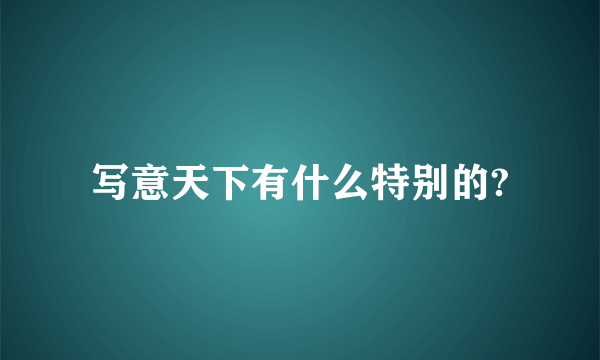 写意天下有什么特别的?