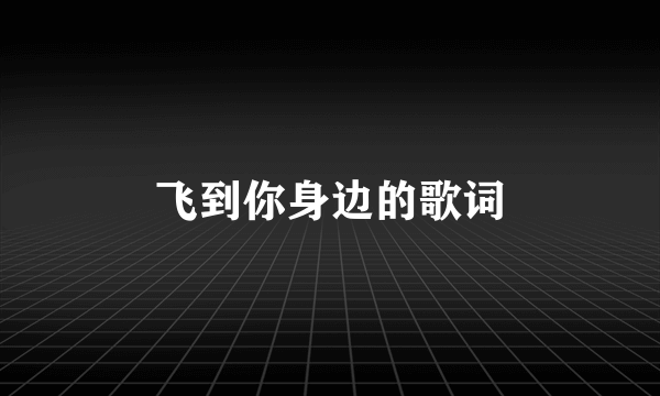 飞到你身边的歌词