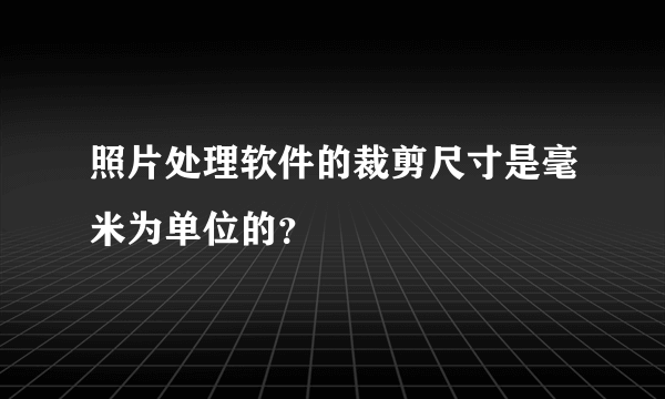 照片处理软件的裁剪尺寸是毫米为单位的？